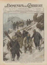 Unfortunate Alpine Excursion in Val Brembana, the Transport of the Injured to Bergamo After Being Stranded