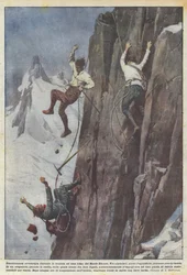Exciting adventure during the climb to a peak of Mont Blanc