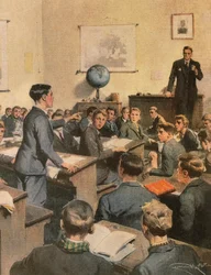 Fighting illiteracy, children at school