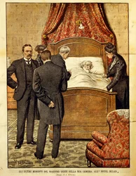 Giuseppe Verdi dying, illustration by Achille Beltrame