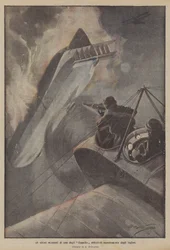 The Last Moments of One of the Zeppelins Recently Shot Down by the British