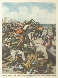 The Crimes of Ignorance, the People of Molfetta Destroy a Cart of Disinfectants Destined...