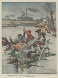 The Dramas of the Earth, Ten Boys Swallowed by the Ice of a Pond They Were Skating On in Hungary