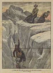 The Dramas of the Alps, Twelve Hours Suspended on a Rope Above a Precipice
