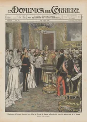 The baptism of Infanta Beatrice, third daughter of the Sovereigns of Spain, in the throne room
