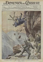 The Fine Shot of an Alpine Soldier, with a Noose He Seizes and Drops an Austrian Machine Gun with Its Operator