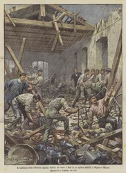 The Storm of Last Week, Search for the Dead and Wounded in a Collapsed Factory in Musocco (Milan)