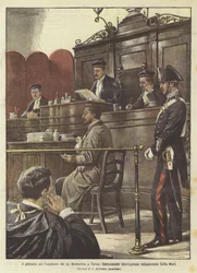 The trial for the murder of Count Bonmartini in Turin, the emotional interrogation of the assassin Tullio Murri
