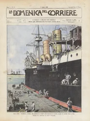 The R Ship Stromboli Loaded with Landing Guns at the Naples Arsenal Before Departing for China