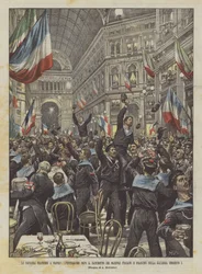 The French Fleet in Naples, the Enthusiasm After the Banquet of Italian and French Sailors in