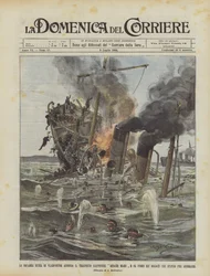 The Russian Fleet of Vladivostok Sinks the Japanese Transport Hitachi Maru and Fires on