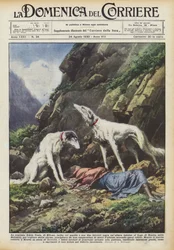 Countess Lucia Costa of Milan, climbed with her husband and two greyhounds on a hill around