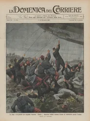 The Escape and Loss of the French Airship Patrie, Two Hundred Soldiers Trying in Vain to Hold It Near Verdun