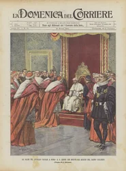 The Celebrations for the Papal Jubilee in Rome, Pope Leo XIII Receives the Greetings of the Sacred College