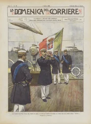 The Great Naval Maneuvers in the Gulf of Gaeta, The Duke of Genoa Studies the Various Phases from the Board of the Savoia