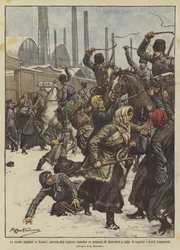 Popular revolts in Russia, workers trying to prevent Cossacks from dispersing them