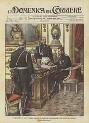 Tsar Nicholas II signs the ukase related to the project for the improvement of the empire