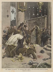 Religious Struggles in Jerusalem, Italian Franciscan Friars Attacked and Injured by Armenian Friars During a Ceremony
