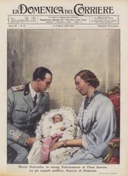 Maria Gabriella, the New Princess of the House of Savoy, with Her August Parents, Princes of Piedmont