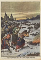 While their men were hunting, the women of an Indian tribe in Ontario (Canada) were