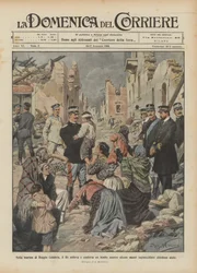 In the Marina of Reggio Calabria, the King Lifts and Comforts a Child While Some Kneeling Mothers Ask for Help