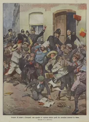 School Strike in Liverpool, a Vigilance Squad Attacks Those Intending to Return to Class