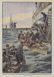 German submarine in the Irish Sea sinks several English steamers giving 10 minutes