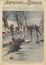 Above a Frozen Stream Near Biella, a Group of Boys Were Happily Skating