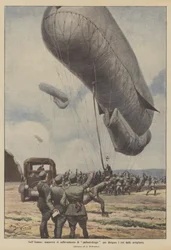 On the Isonzo, maneuvering dragon balloons to direct artillery fire