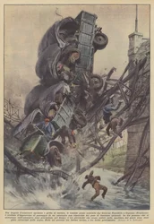 Amid the Roar of Broken Armor and Cries of Terror, the Old Bridge Built by the Government
