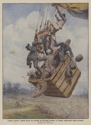 Modern tragedies, spherical balloon falling from 250 meters in France, crushing five aeronauts