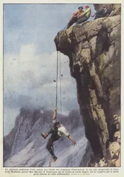 A mountaineer from Padua was lowered by his companions from a high cliff
