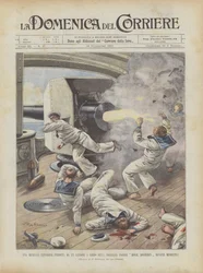 A Deadly Explosion Caused by a Cannon on Board the British Battleship Royal Sovereign in Front of Missolonghi