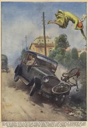 A young teacher, arriving by bicycle near the village of Ticino in Pavia, was hit