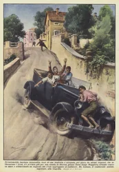 A car left unattended outside a tavern was occupied for fun by some boys
