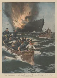 German steamer exploded between Sicily and the Tunisian coast in the presence of the crew