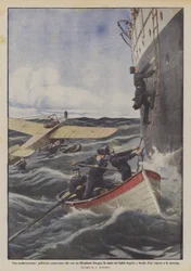 Modern Life, American Policeman Pursues a Thief at Sea with a Hydroplane
