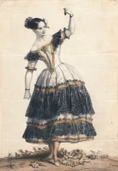 Fanny Elssler as Florinda in the Dance La Cachucha Ballet Le Diable Boiteux