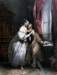 Enlaces lovers - by Achille Deveria, lithography