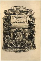 Portrait Medallion of Goethe, title page from Faust