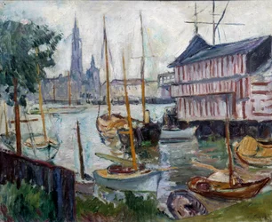 Pond with Fishing Boats