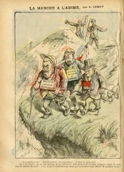 Illustration by Achille Lemot in Le Pelerin, 08/09/07 - La marche à l