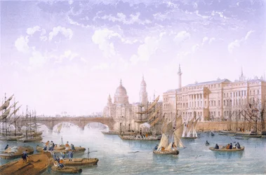 Custom House and London Bridge, 1862