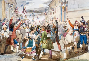 Last day of Carnival in Rome with moccoletti candles