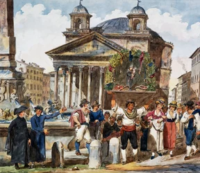 Strawberry festival at Pantheon in Rome