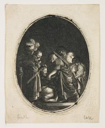 Salome Receiving the Head of Saint John, Engraved by Hendrik Goudt
