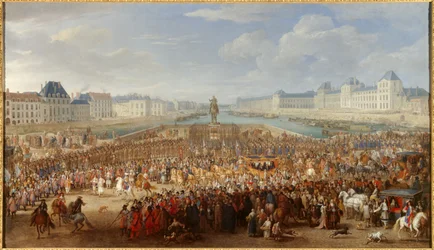 King Louis XIV (1638-1715) Crossing the Pont Neuf in His Carriage