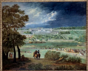 Le Chateau Neuf de Saint-Germain and the gardens, during the reconstruction of the terraces by Adam Van der Meulen (1664-1665)