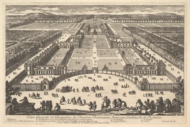 General View in Perspective of the Château Bassecourt, Anticours, Gardens, etc., 17th Century