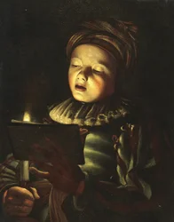 A boy singing by candlelight